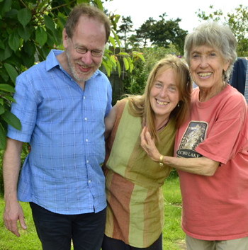 Photo of Chris Johnstone, Claire Carré and Joanna Macy, copyright Bernard Boisson